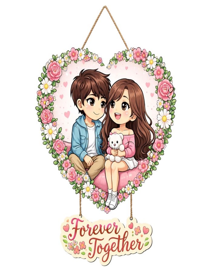 Webelkart Premium Couple Wall Hanging for Home Decor | Couple Gifts Forever Together Couple Design,Valentine Gift Item for Girlfriend/Boyfriend/Husband Wife Living Room Decoration (1) - Image 1